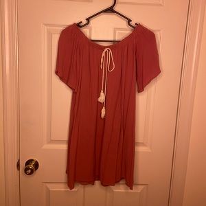 Pink Boho Strapless Dress